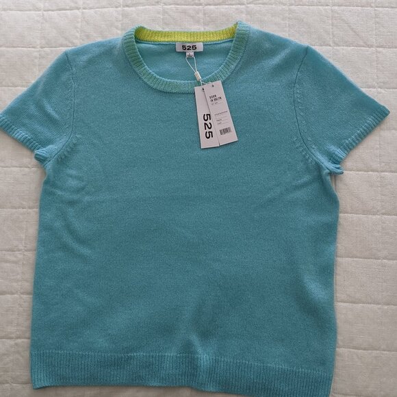 100% Cashmere Short-sleeve Sweater - Picture 1 of 6